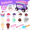 Kasfalci Ice Cream Cart Toy, Ice Cream Shop Playset for Kids, Grocery Store Pretend Play Food Toys, Shopping Cart for Toddlers, Scoop and Serve Counter, Educational toys for 3 4 5 6 Years Old Girl Boy view 2