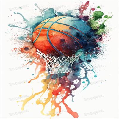 Watercolor Art Basketball Rounded Corner Wooden Puzzles - 500 Piece Puzzles for Adults & Elderly - Modern Home Decor - Wall Art- Unique Gift - Great Gift for Puzzles Lovers (20.5x15inch)