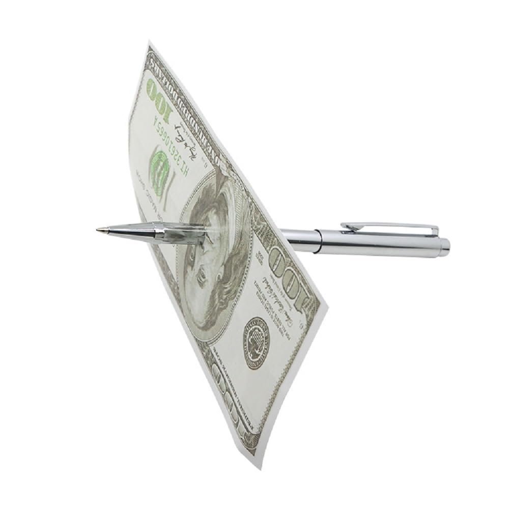 DTECGOUG Classic Pen misleads gimmicks Through Paper, Dollars, banknotes, and Poker Cards Using The Pen of a Dollar Magician. Close up on Mysterious Magic Techniques