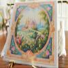 1:12 Stunning Miniature French Aubusson Tapestry Roses Floral Frame Castle view 2