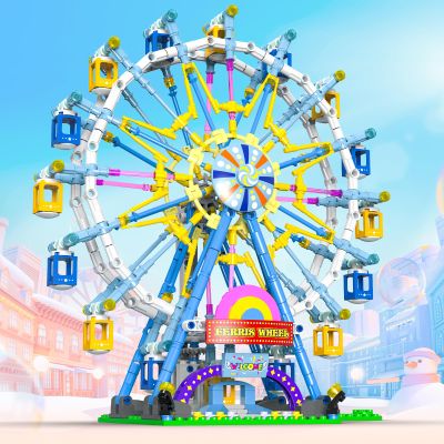 2026 Newly Upgrade Ferris Wheel Building Set with Fairy Light, Two-Way Rotating Ferris Wheel Building Blocks Set of 813 PCS, Amusement Park Model Kit for Kids Ages 8+, Ideas Gift for Boys and Girls