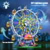 2026 Newly Upgrade Ferris Wheel Building Set with Fairy Light, Two-Way Rotating Ferris Wheel Building Blocks Set of 813 PCS, Amusement Park Model Kit for Kids Ages 8+, Ideas Gift for Boys and Girls view 2