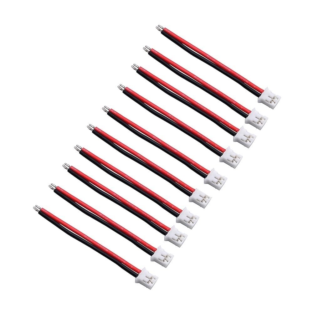 BrewJa 10pcs 5cm 24AWG Tiny Whoop JST-PH 2.0 Female/Male Plug Silicone Cable for UR65 US65 UK65 Beta65 Micro FPV Drone Accessories (Color : 10PCS Male)