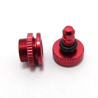 BrewJa 1PCS Aluminum Gasoline Fuel Filler Pipe Tube Stopper Dot Line Plug Tank Lid Cap for Carb Gas Tank RC Boat Car Airplane (Color : Red)