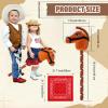 Poen 4 Pack Light Brown Horse Stick with Sound Red Bandana Set 27.6'' Toys Stick Horse Western Cowboy Bandana Head with Neighing Sound for Boys Girls Fun Pretend Games Son Daughter view 2