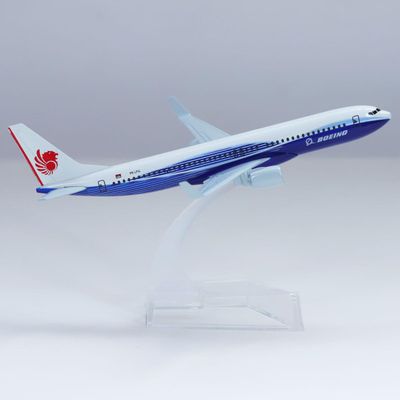 yuanpulalala 1/246 Boeing 16cm Aircraft Model B737 Blue Lion Air Metal die-Casting Static Collection and Display Gift