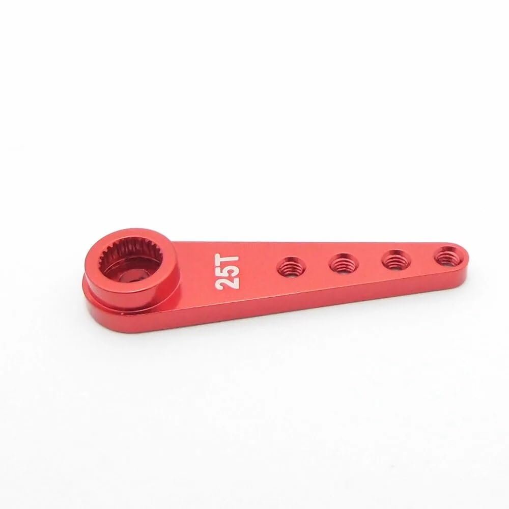 BrewJa 1PC Metal Servo Arm Horn 25T Teeth Servo Extension Arms Compatible with futaba TOWERPRO RC Car Boat Helicopter Airplane Spare Parts (Color : 1PC Red)