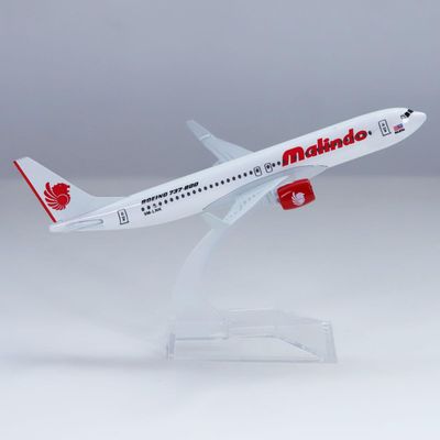 yuanpulalala 1/246 Boeing 16cm Aircraft Model B737 MALINDO Air Metal die-Casting Static Collection and Display Gift