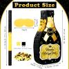 Capoda Happy New Year Champagne Piata Set 16 x 8.3 x 3 Inches Champagne Bottle Black and Gold Piata with Tassel Stick Blindfold Confetti for 2026 New Years Eve Party Games Supplies Decorations view 2