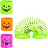 The Dreidel Company Halloween Coil Spring, Pumpkin Jack-O-Lantern Circle Shaped Coils, Neon Colors Magic Spring Toy, Party Favor for Kids, 1.4" Inches (35mm) (144-Pack) view 3