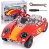 ArtCreativity Metal Model Car Building Kit - 230 PC 3D Car Model Kit - STEM Metal Car Building Kit for Boys - Red Vintage Toy Racecar with Moving Wheels - Build Your Own Car Kit for Kids with Tools view 1