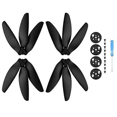 ZEZEFUFU 4PCS Quick Release Folding Three Blade Propeller Repair Parts for DJI Mavic Mini 2 Drone with Base and Screws