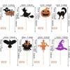 24 PCS Halloween Cupcake Toppers Glitter Ghost Boo Crow Wicth Cat Pumpkin Cupcake Picks for Halloween Theme Baby Shower Birthday Party Cake Decorations Supplies view 2