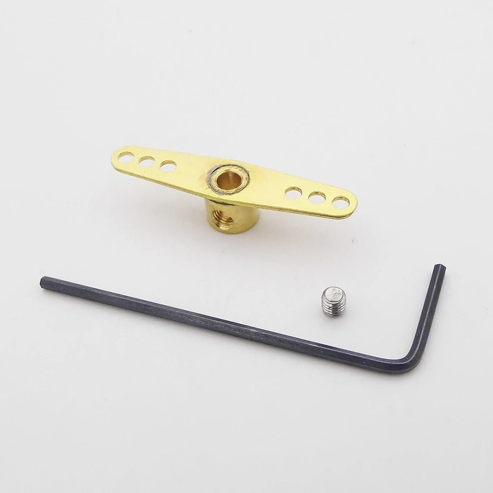BrewJa 1PCS Copper 3mm Servo Arm Horn Steering Rudder Arm Linkage End Tie Rod Pull Rod End for 3mm Shaft RC Boat Marine Model (Color : 1PC Straight arm)