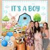 Farm Animal Baby Shower Decorations for Boy, It's A Boy Baby Shower Backdrop Banner Cow Print Balloon Farm Animal Cake Cupcake Toppers for Cowboy Theme Birthday Party view 4