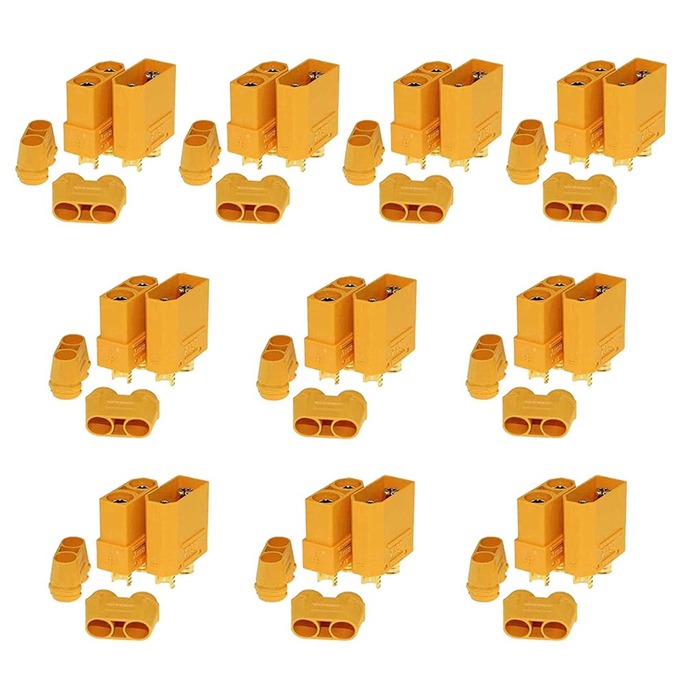 QIAN ZI QIU 10 Pair XT90H XT90 Connector with Solder Point Cover Cap for RC Lipo Battery Motor, RC Charger RC Car Truck