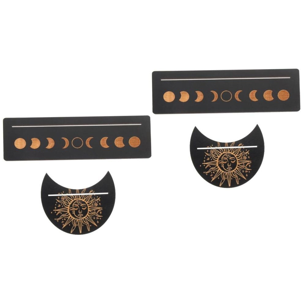 TAKESH 4 Pcs Display Stand Tarot Stand Tarot Rack Menorah Tray Tarot Organizer Witch Divination Tools Tarot Display Accessory Tray Tarot Holder Arcana Holder Wooden Jewelry Frame