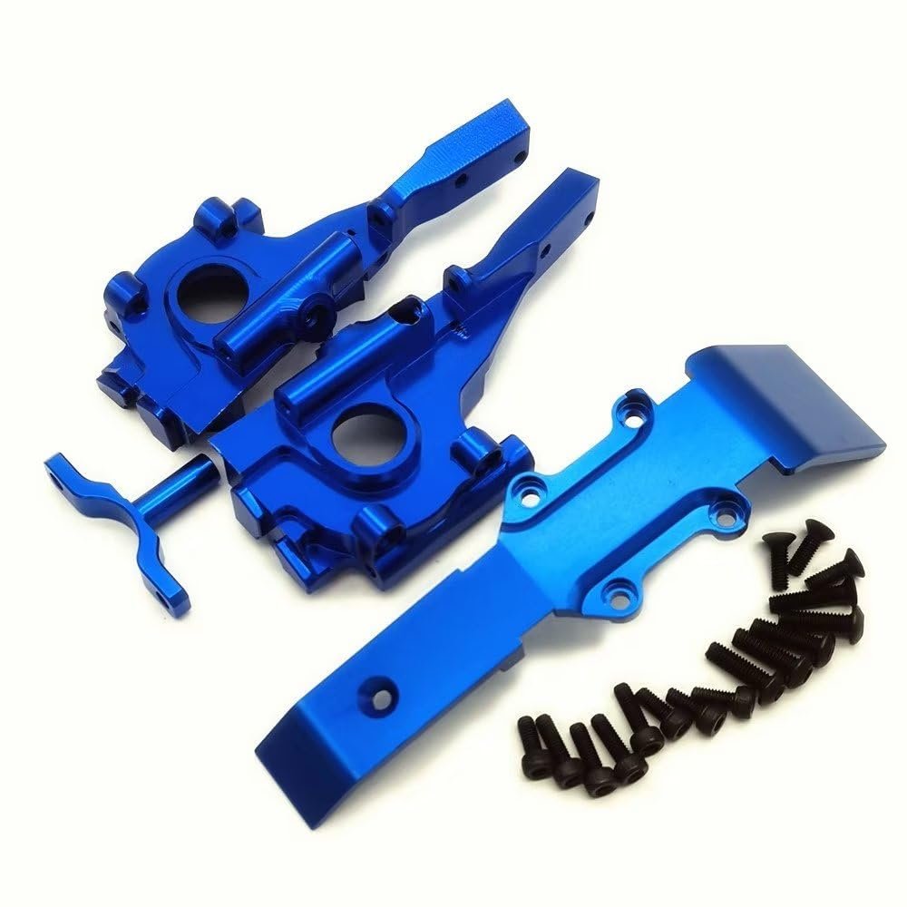 Aluminum Front Bulkhead Gear Box and Skidplate Blue for Traxxas 1/16 Mini E-Revo Slash Summit 7030X 7043 7037