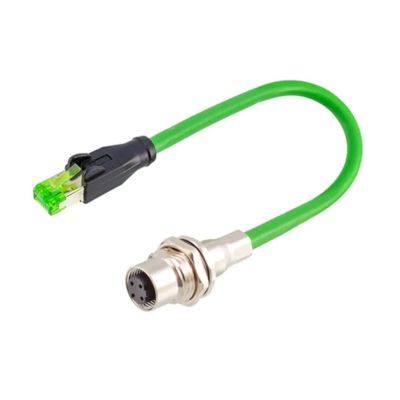 Connector 4Pin D-Code M12 to RJ45 Connector Cable Female Male Wire Connector Profinet Cord Cat Ethernet Line Fit Compatible Router Switch Servo Motor (Color : M12 Female to RJ45, Size : 1M)