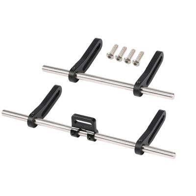 AMK Adjustable 1/10 Scale Bumper Mount Front Rear, Metal Bumper Set Complete for RC Crawler Body LCG Chassis Axial SCX10 II Element Enduro Gen7 Gen8 TRX6 TRX4 Upgrades (Black)