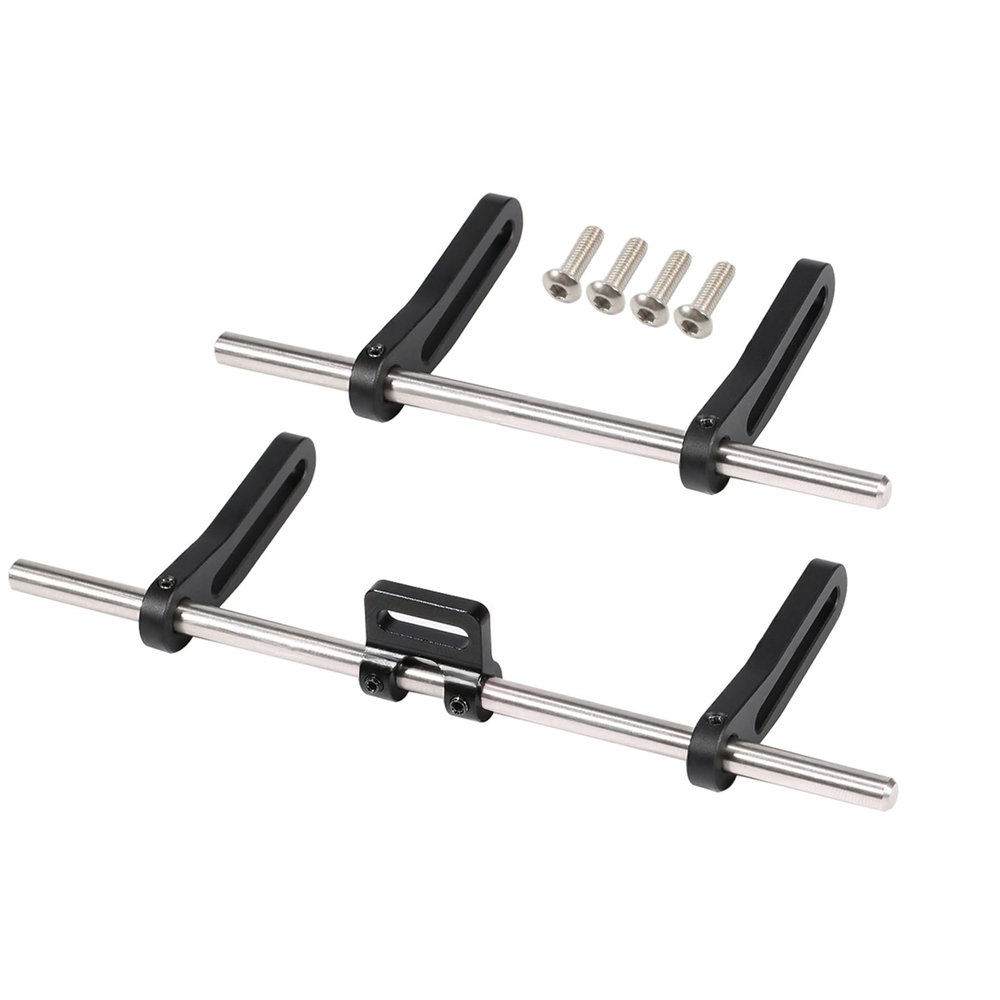 AMK Adjustable 1/10 Scale Bumper Mount Front Rear, Metal Bumper Set Complete for RC Crawler Body LCG Chassis Axial SCX10 II Element Enduro Gen7 Gen8 TRX6 TRX4 Upgrades (Black)