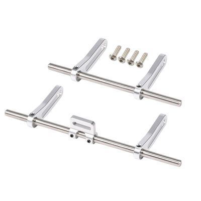 AMK Adjustable 1/10 Scale Bumper Mount Front Rear, Metal Bumper Set Complete for RC Crawler Body LCG Chassis Axial SCX10 II Element Enduro Gen7 Gen8 TRX6 TRX4 Upgrades (Silver)