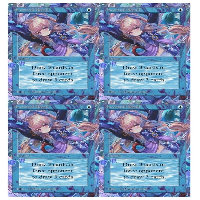 4x | Ancestral Recall | Anime | Full Art | Foil or Non-Foil (Non Foil)