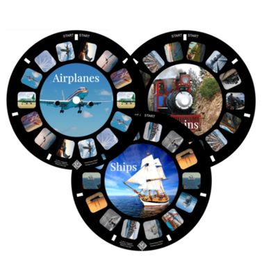 MayKo Transportation Ship, Trains and Airplanes Reels for Viewfinder, Compatible with Viewmaster Classic Viewers. Set of 3 (Reels Only)
