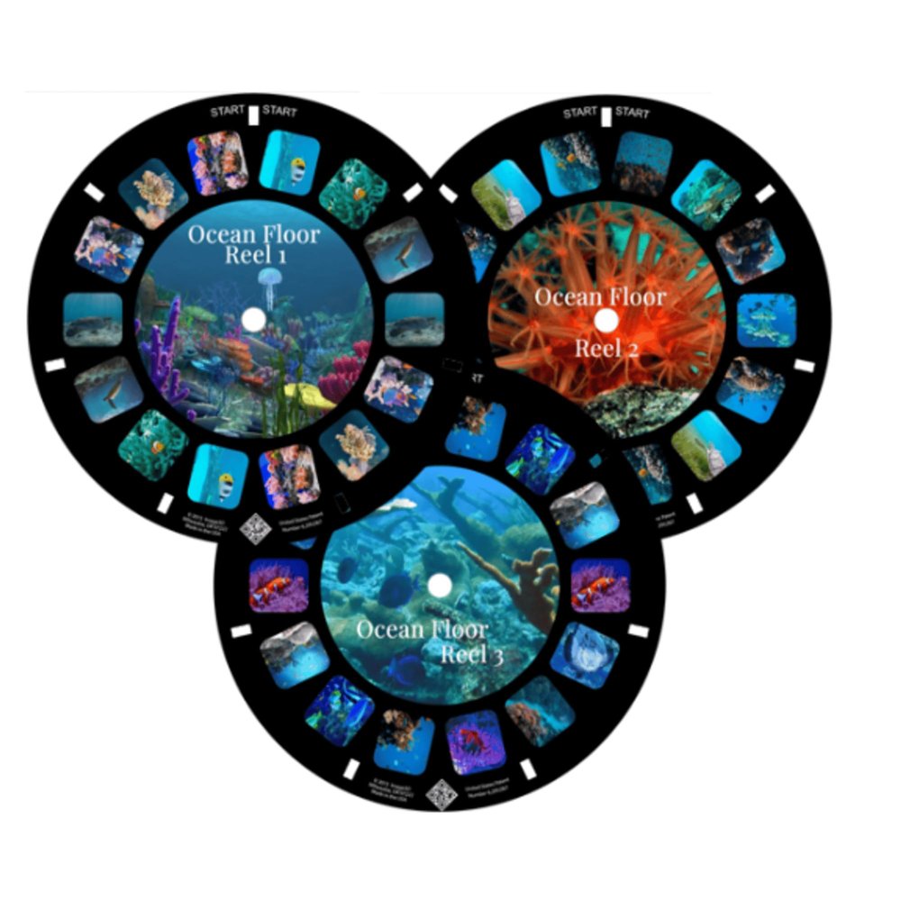 MayKo Ocean Floor Reels for Viewfinder, Compatible with Viewmaster Classic Viewers. Set of 3 (Reels only)