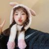 Animal Dinosaur Hat with Plush Moving Ears Jumping Up Beating Funny Cap for Women Girl Dress Up Cosplay (Pink, One Size) view 2