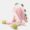 Animal Dinosaur Hat with Plush Moving Ears Jumping Up Beating Funny Cap for Women Girl Dress Up Cosplay (Pink, One Size) view 4