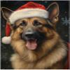 Santa German Shepherd Jigsaw Puzzle 300/500/1000 Piece, Pet Santa Costume Portrait for German Shepherd Owner (1000pc (5075cm)) view 1