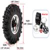 hobbysoul 4pcs 2.2 Mud Slingers Tires 124mm & 2.2 Beadlock Wheels Adjustable 4 Different Negative Offsets Rims 6 Spoke for RC Crawler Trail Gen8 Capra Wraith TRX4 view 2