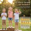 Giant Outdoor Tic Tac Toe Game 4ft x 4ft  Bean Bag Toss Set with 12 Award Medals, Stakes & Carry Bag  XL Lawn Yard Games for Kids Adults, Backyard Field Day Carnival & Family Party view 3