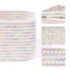 MiniArk Small Storage Baskets for Organizing | Closet Organizer Bins | Shelf Toy Basket | Woven Rope Baskets | Cube Decorative Box | Shallow Basket | 13x8.5x5.1 | 3 Packs Rainbow view 2