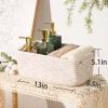 MiniArk Small Storage Baskets for Organizing | Closet Organizer Bins | Shelf Toy Basket | Woven Rope Baskets | Cube Decorative Box | Shallow Basket | 13x8.5x5.1 | 3 Packs Rainbow view 3
