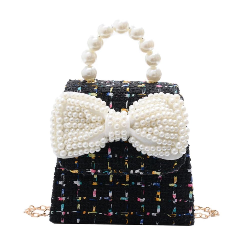 NOLITOY Boy Girl Bowknot Crossbody Bag Cute Princess Handbag for Girls Aged Fashionable Lightweight Purse for Parties Shopping and Everyday Use