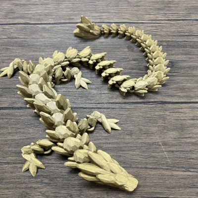 MunnyGrubbers - XL 26" Crystal Dragon Fidget Toy - Heavy Duty - 3D Printed Flexible Articulating Dragon Plastic Collectible Figurine - Surprise Egg Compatible - (Bronze Dragon)
