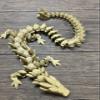 MunnyGrubbers - XL 26" Crystal Dragon Fidget Toy - Heavy Duty - 3D Printed Flexible Articulating Dragon Plastic Collectible Figurine - Surprise Egg Compatible - (Bronze Dragon) view 1