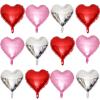 Red Heart Shaped balloons Pack of 12,18 Inch Silver Love Valentine Balloons Pink Heart Romantic Balloons For Valentines Day Propose Marriage Wedding Bridal Shower Engagement Party Decorations view 1