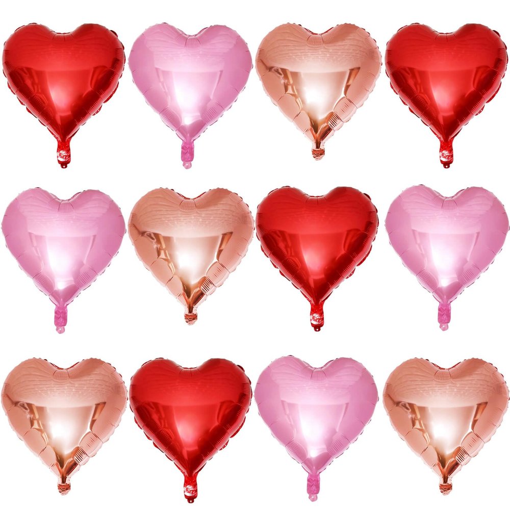 Red Heart Shaped balloons Pack of 12,18 Inch Love Valentine Balloons Heart Romantic Balloons For Valentines Day Propose Marriage Wedding Bridal Shower Engagement Party Decorations