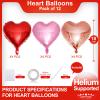 Red Heart Shaped balloons Pack of 12,18 Inch Love Valentine Balloons Heart Romantic Balloons For Valentines Day Propose Marriage Wedding Bridal Shower Engagement Party Decorations view 2