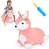 iPlay, iLearn Bouncy Pals Hopping Fox Horse, Toddler Girl Inflatable Bouncing Animal Hopper Toy, Outdoor Indoor Plush Ride on Bouncer, Baby Birthday Gift 18 Month 2 3 4 Year Old Kid - Fox view 1
