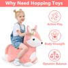 iPlay, iLearn Bouncy Pals Hopping Fox Horse, Toddler Girl Inflatable Bouncing Animal Hopper Toy, Outdoor Indoor Plush Ride on Bouncer, Baby Birthday Gift 18 Month 2 3 4 Year Old Kid - Fox view 2