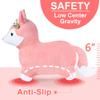 iPlay, iLearn Bouncy Pals Hopping Fox Horse, Toddler Girl Inflatable Bouncing Animal Hopper Toy, Outdoor Indoor Plush Ride on Bouncer, Baby Birthday Gift 18 Month 2 3 4 Year Old Kid - Fox view 4