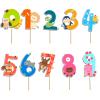 10Pcs Safari Animals Number 0-9 Cupcake Toppers Animals Cake Decorations Noahs Happy Birthday Cupcake Decorations Noahs Number Baby Shower Party Supplies view 3