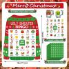Liliful 35 Pcs Christmas Sweater Bingo Game Christmas Bingo Game 24 Players Ugly Sweater Cards Xmas Games for Kids Friends Family School Classroom Activities Holiday Party Favors view 2