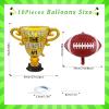 10 Pieces Football Balloon Set Rugby Ball Trophy Foil Balloons Football Party Decorations for Tailgate Game Day Celebration Sports Themed Party Decorations Supplies view 2