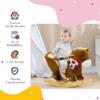 Qaba Baby Rocking Horse, Riding Horse, Plush Animal Rocker with Realistic Sound, Pedals for Ages 18-36 Months, Brown view 4