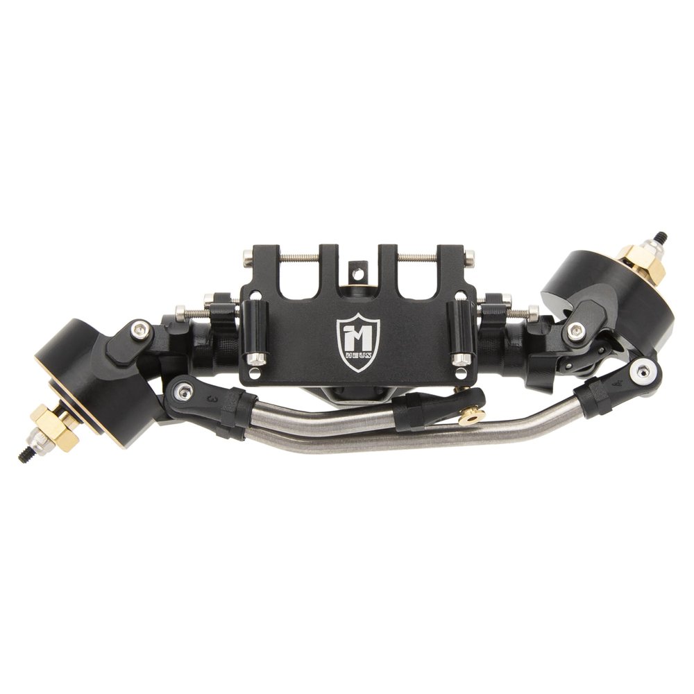MEUS RACING SCX24 Front Axle Isokinetic 3-Section CVD 52 Max. Steering Angle +5mm Widened SCX24 Upgrades for Axial SCX24 Deadbolt C10 JLU Gladiator Bronco 1/24 RC Crawler (Front - Black)